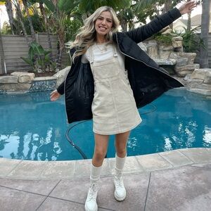 American Eagle Tan Corduroy Overall Dress